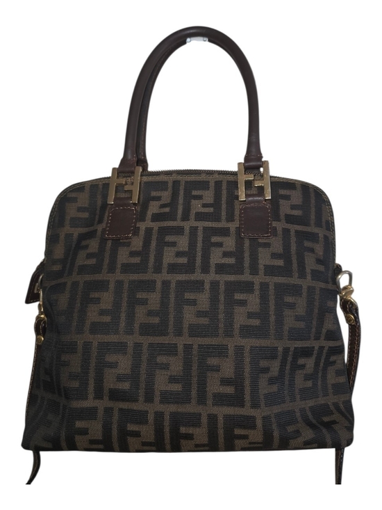 Fendi Handbags - Fendi Brown Zucca Canvas Top-Handle Bag